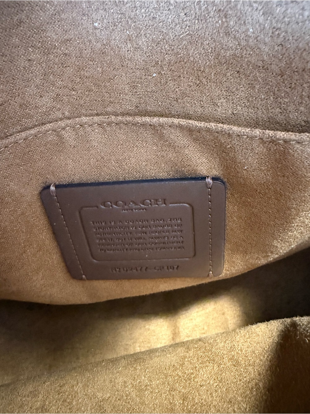 Coach Cognac Pebbled Leather Crossbody Bag with Wide Strap - Picture 5 of 5